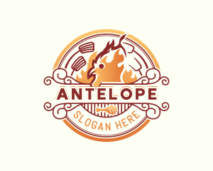 Grilled - Chicken Grill Cuisine logo design