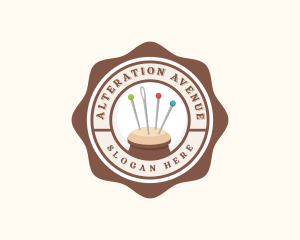 Sewing Pin Needle Cushion logo design