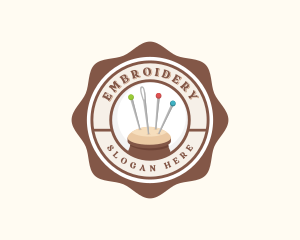 Sewing Pin Needle Cushion logo design