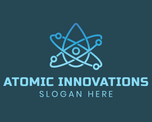 Atom Water Droplet logo design