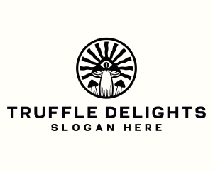 Truffle - Mushroom Eye Psychedelic logo design