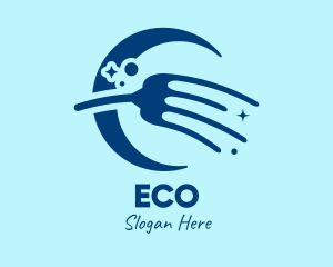 Sweeper - Blue Moon Broomstick logo design