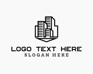Financial - Building Shapes Skycraper logo design