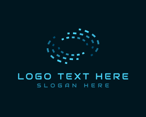 Pixel Swirl Computer Logo