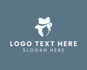 Silhouette - Gentleman Fedora Hat logo design