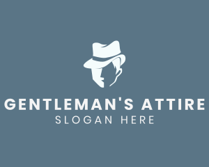 Gentleman Fedora Hat logo design