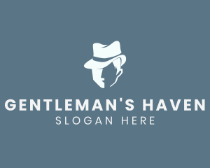 Gentleman Fedora Hat logo design