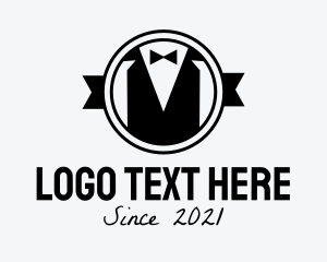 Waiter - Tuxedo Gentleman Tailor logo design