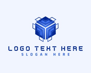 Data - Futuristic Cube Box logo design