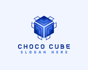 Futuristic Cube Box logo design