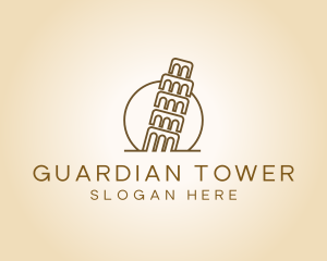 Leaning Tower Landmark logo design