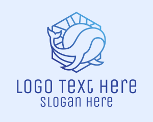 Coastal - Blue Whale Sunset logo design