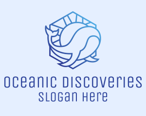 Marine Biologist - Blue Whale Sunset logo design