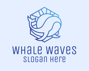 Blue Whale Sunset  logo design