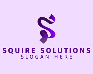 Modern Elegant Ribbon Letter S logo design