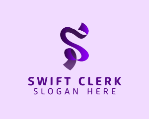 Modern Elegant Ribbon Letter S logo design