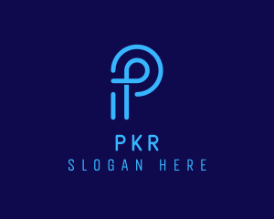 Digital Tech Letter P logo design