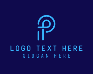 Letter P - Digital Tech Letter P logo design