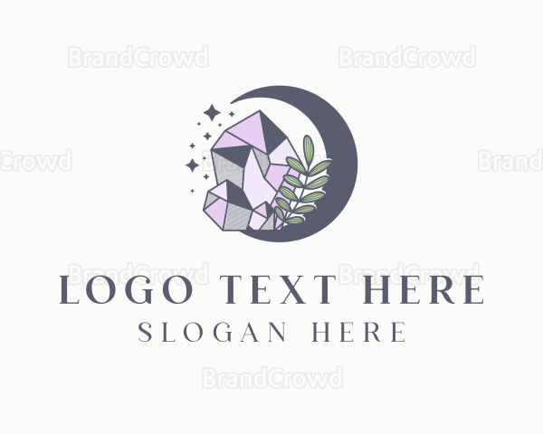 Crystal Moon Gemstone Logo