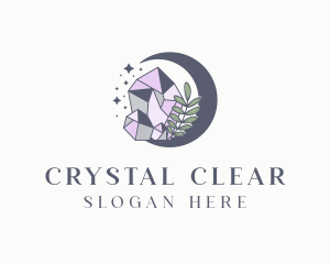Crystal - Crystal Moon Gemstone logo design
