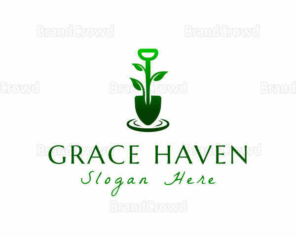 Garden Shovel Plant Logo