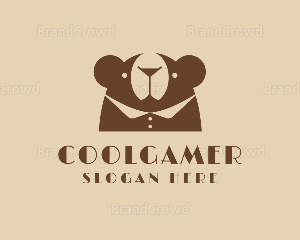 Cocktail Bear Waiter Logo