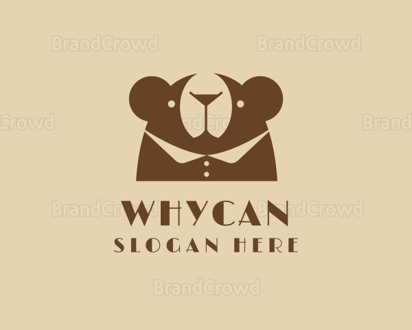 Cocktail Bear Waiter Logo