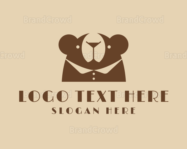 Cocktail Bear Waiter Logo