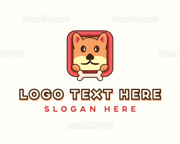 Cartoon Shiba Inu Dog Logo