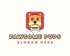 Dogs - Cartoon Shiba Inu Dog logo design