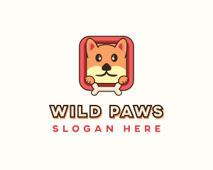 Cartoon Shiba Inu Dog logo design