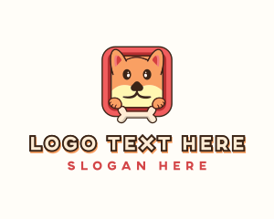 Animal Shelter - Cartoon Shiba Inu Dog logo design