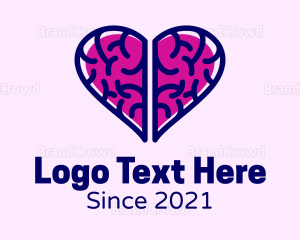 Heart Brain Doodle Logo