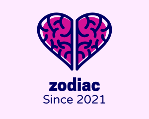 Romance - Heart Brain Doodle logo design