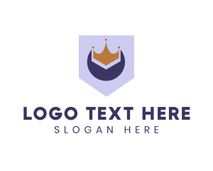 Hexagon - Golden Crown Banner logo design