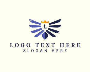 Letter TG - Crown Regal Wings Shield logo design