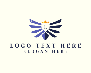 Prince - Crown Regal Wings Shield logo design