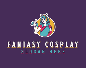 Cosplay - Woman Game Streamer logo design