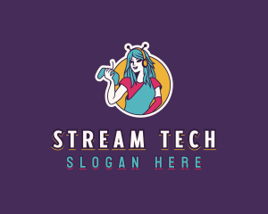 Streamer - Woman Game Streamer logo design