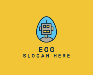 Cute Robot Egg logo design