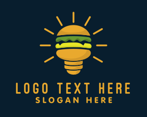 Cafeteria - Burger Light Bulb logo design
