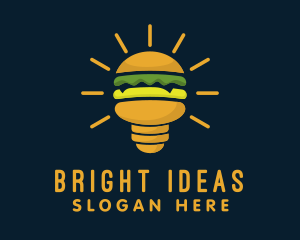 Led - Burger Light Bulb logo design