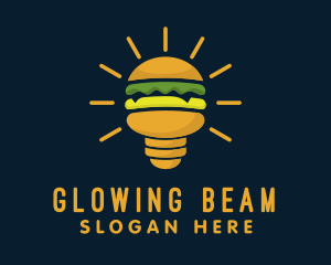 Fluorescent - Burger Light Bulb logo design