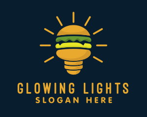 Burger Light Bulb logo design