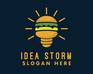 Burger Light Bulb logo design