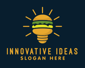 Burger Light Bulb logo design