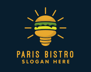 Burger Light Bulb logo design