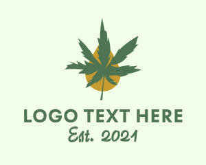 Essential Oil - Cannabis Droplet Plant logo design