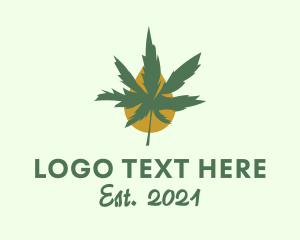 Herbal - Cannabis Droplet Plant logo design