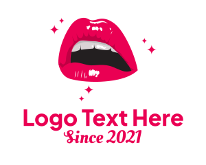 Makeup - Erotic Sexy Lips logo design
